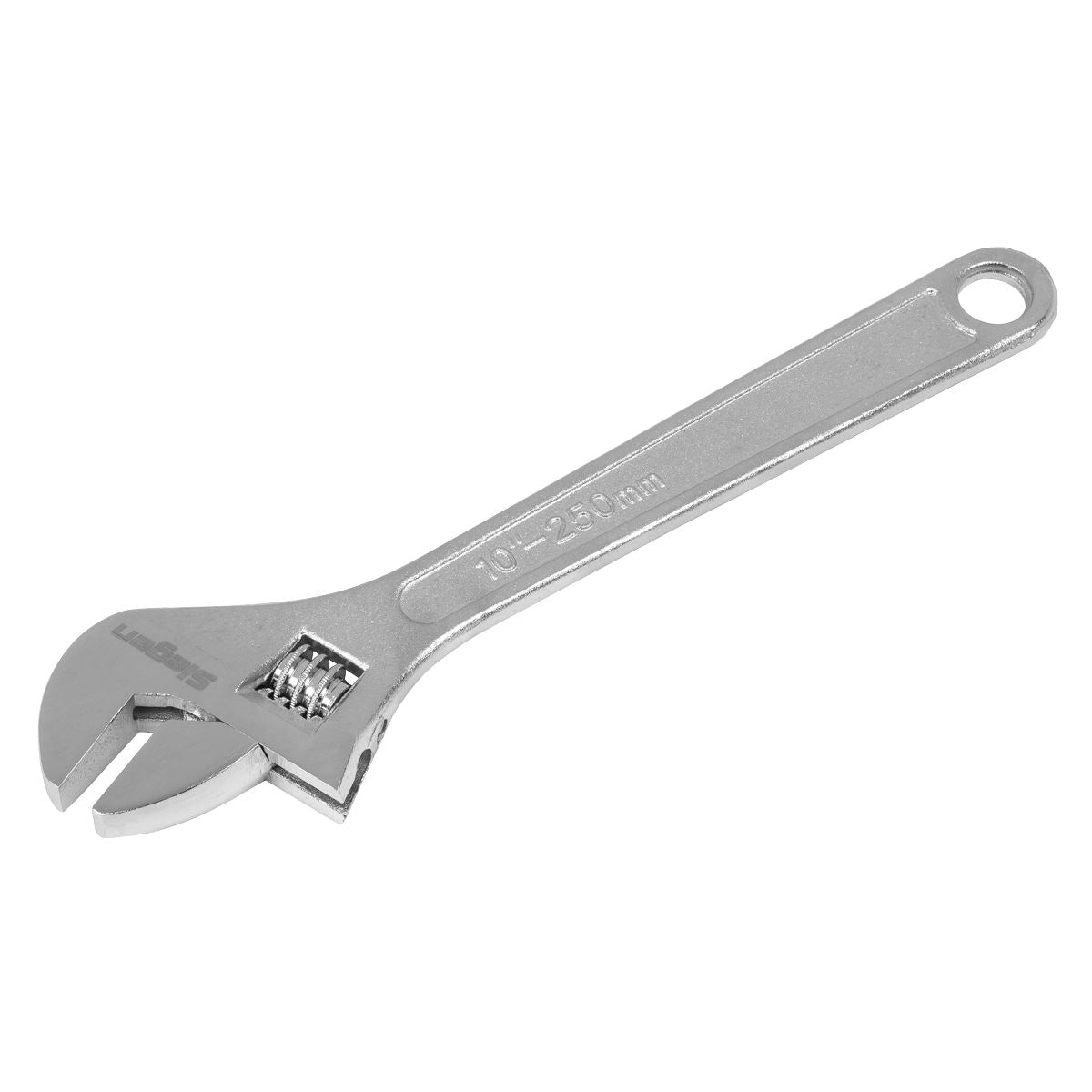 Sealey Adjustable Wrench 250mm Capacity 28mm Fully Polished Offset Jaws S0452