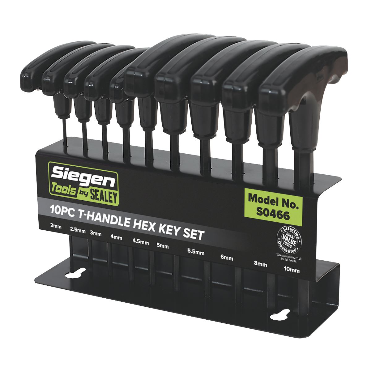 Sealey Hex Key Set 10pc T-Handle - Metric S0466
