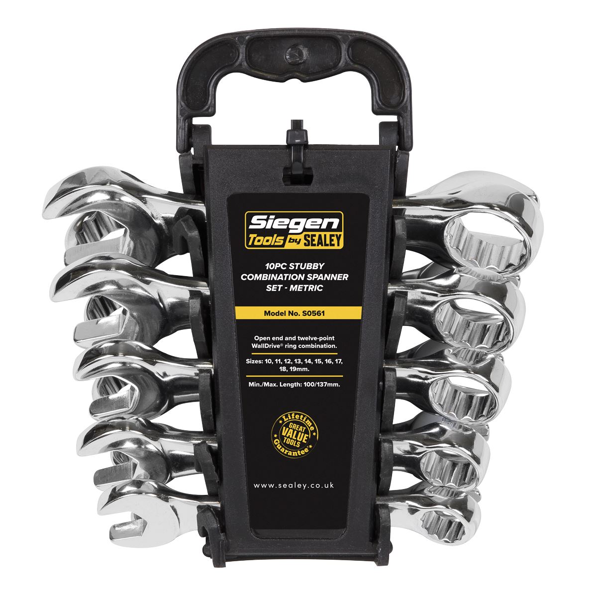 Sealey Combination Spanner Set 10pc Stubby Metric S0561