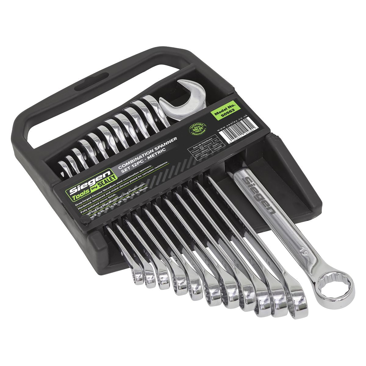 Sealey Combination Spanner Set 12pc Metric S0563