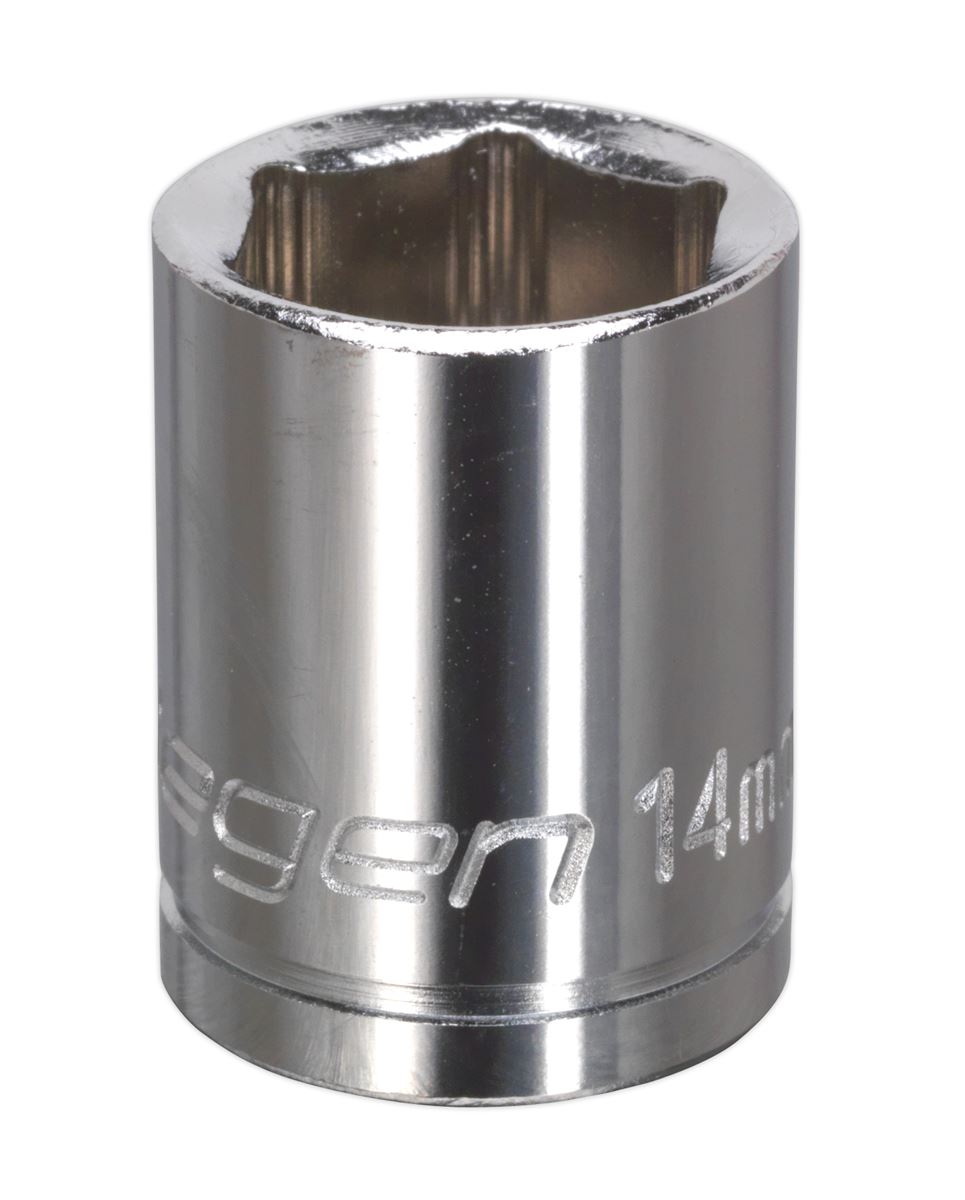 Sealey 3/8"Sq Drive Socket 14mm WallDrive Chrome Standard Length S0581