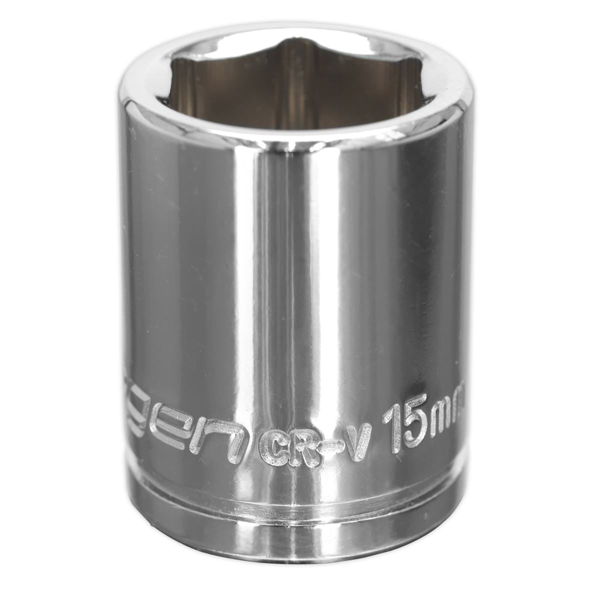 Sealey 3/8"Sq Drive Socket 15mm WallDrive Chrome Standard Length S0582