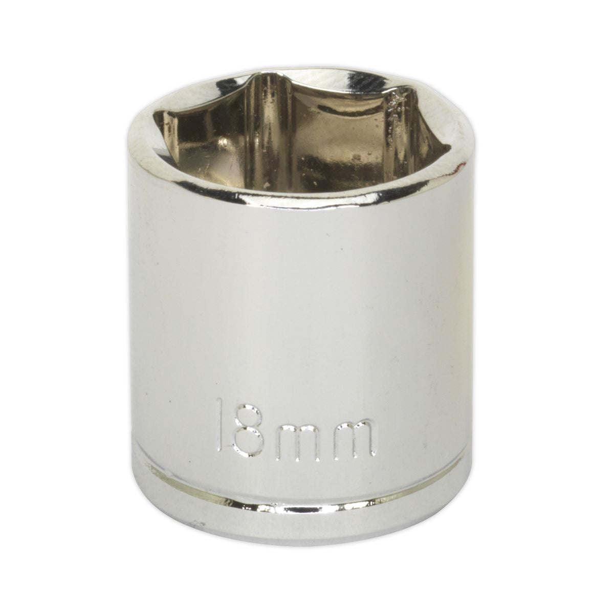 Sealey 3/8"Sq Drive Socket 18mm WallDrive Chrome Standard Length S0585