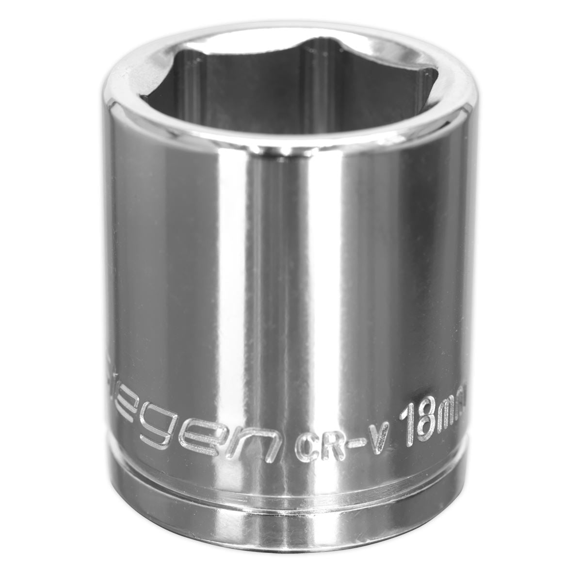 Sealey 3/8"Sq Drive Socket 18mm WallDrive Chrome Standard Length S0585