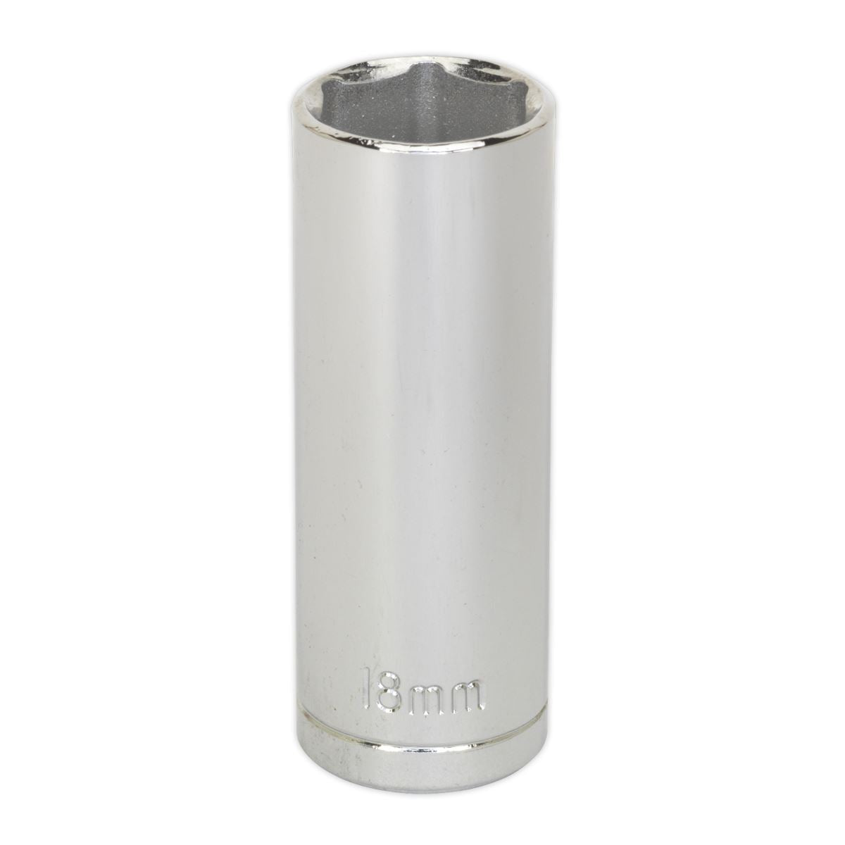 Sealey 18mm Deep 3/8"Sq Drive WallDrive Socket Chrome Hardened Tempered S0596