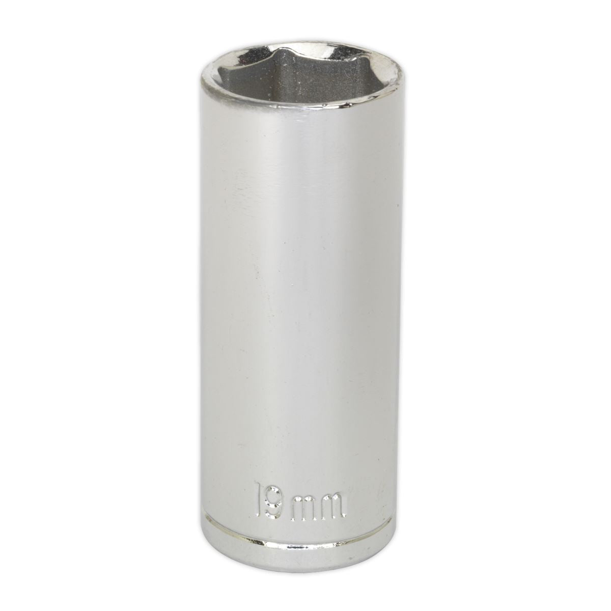 Sealey 19mm Deep 3/8"Sq Drive WallDrive Socket Chrome Hardened Tempered S0597