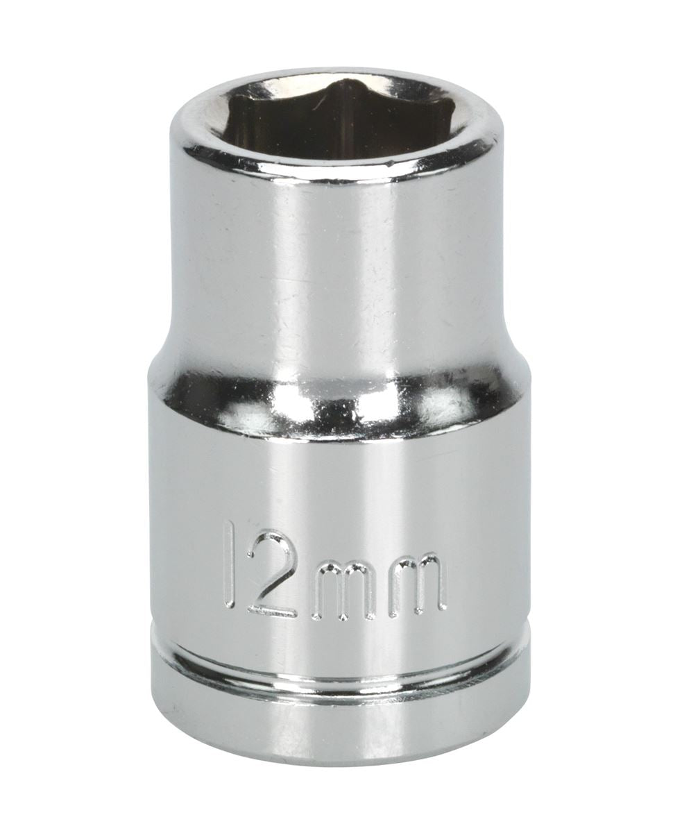 Sealey 12mm WallDrive Standard Length Chrome Socket 1/2"Sq Drive S0650