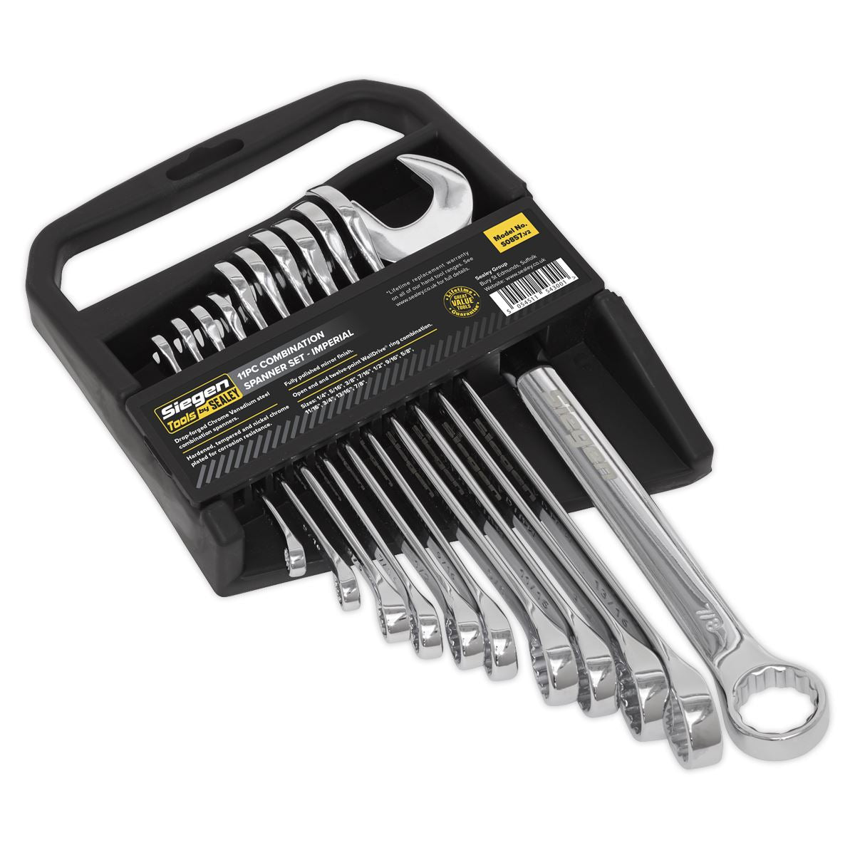 Sealey Combination Spanner Set 11pc Imperial S0857