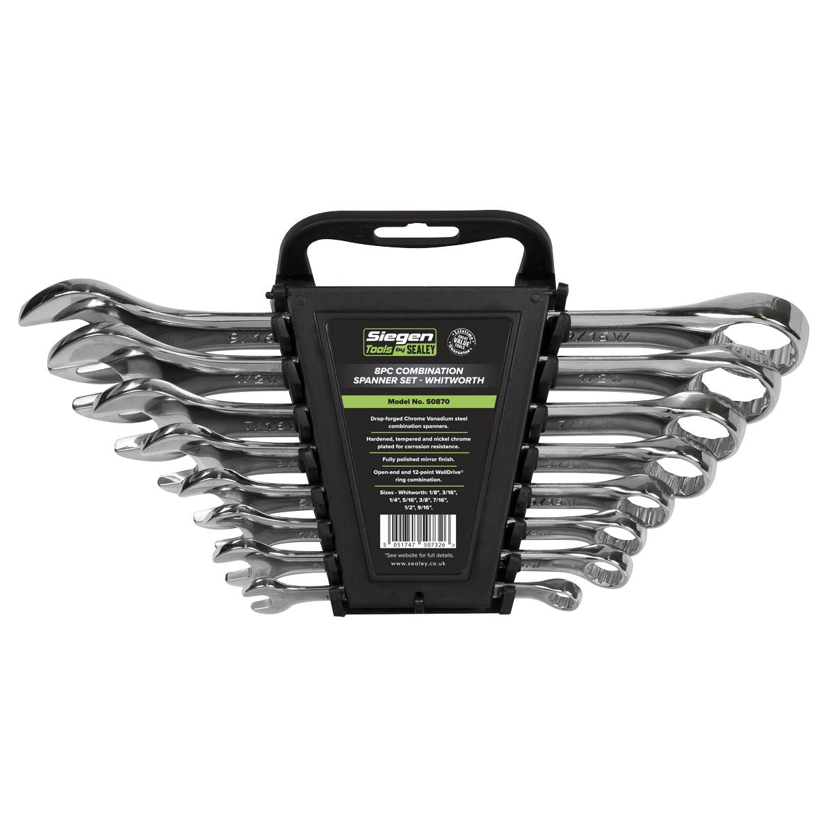 Sealey Combination Spanner Set 8pc Whitworth S0870