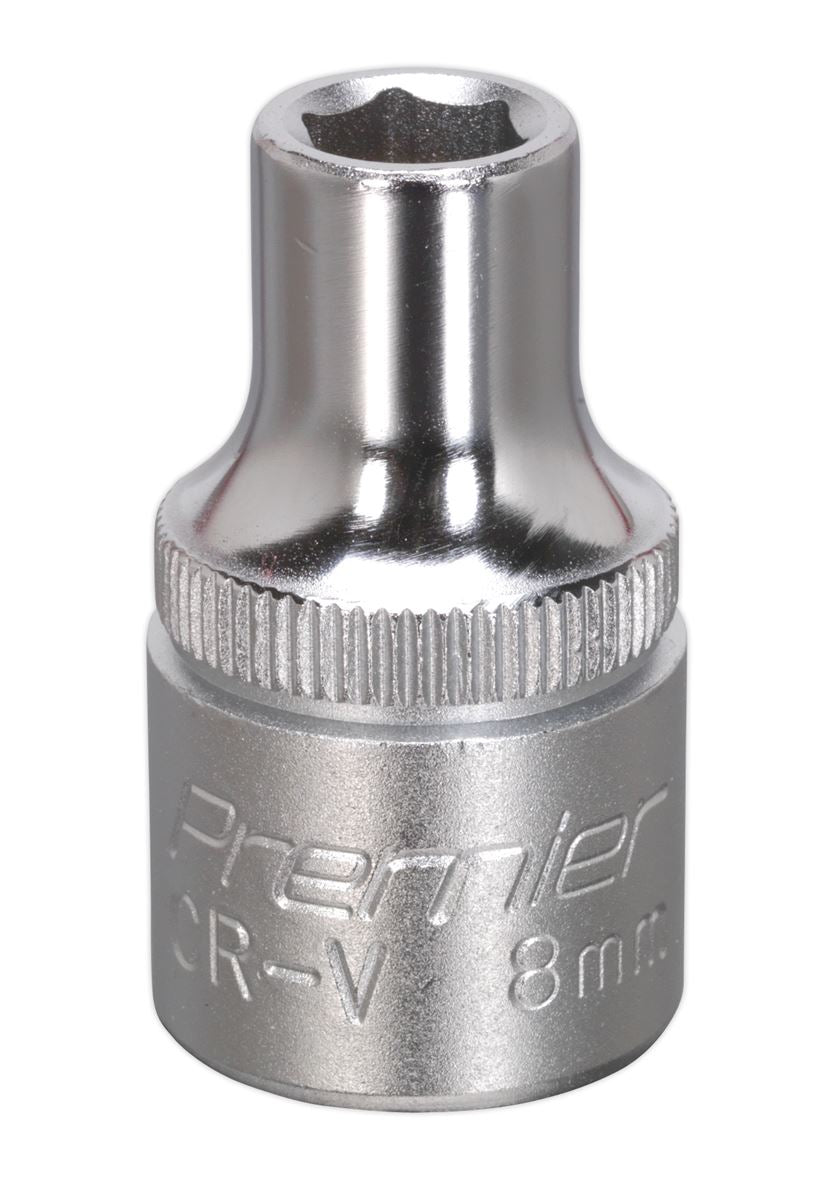 Sealey 8mm WallDrive Standard Length Chrome Socket 1/2"Sq Drive S1208