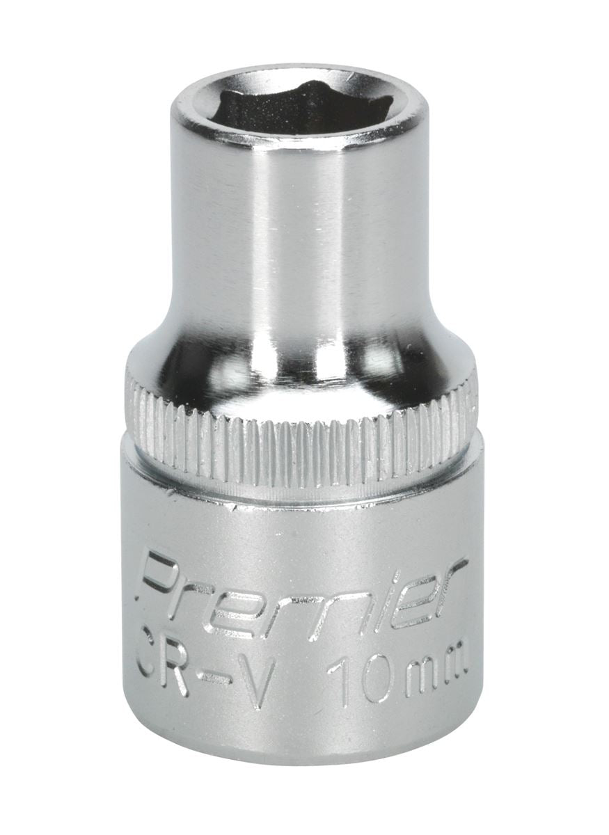 Sealey 10mm WallDrive Standard Length Chrome Socket 1/2"Sq Drive S1210