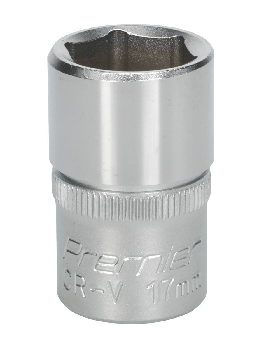 Sealey 17mm WallDrive Standard Length Chrome Socket 1/2"Sq Drive S1217