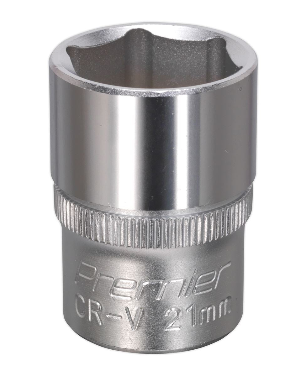 Sealey 21mm WallDrive Standard Length Chrome Socket 1/2"Sq Drive S1221