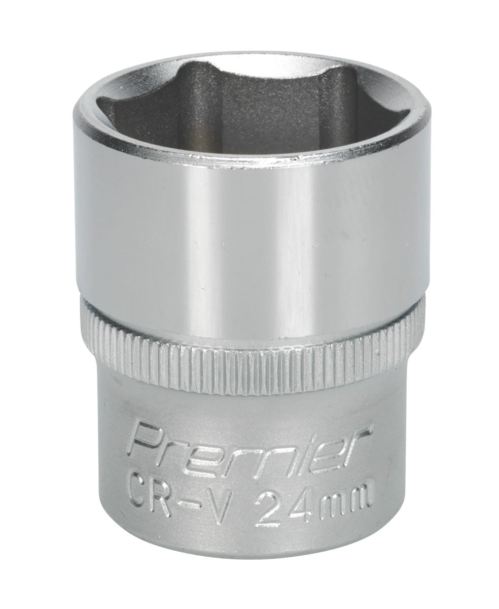 Sealey 24mm WallDrive Standard Length Chrome Socket 1/2"Sq Drive S1224