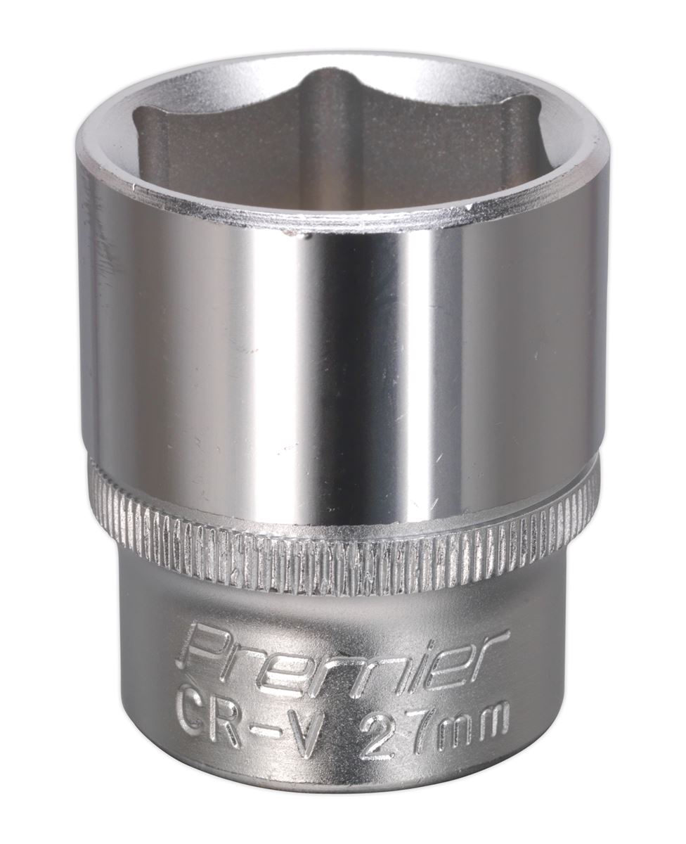 Sealey 27mm WallDrive Standard Length Chrome Socket 1/2"Sq Drive S1227