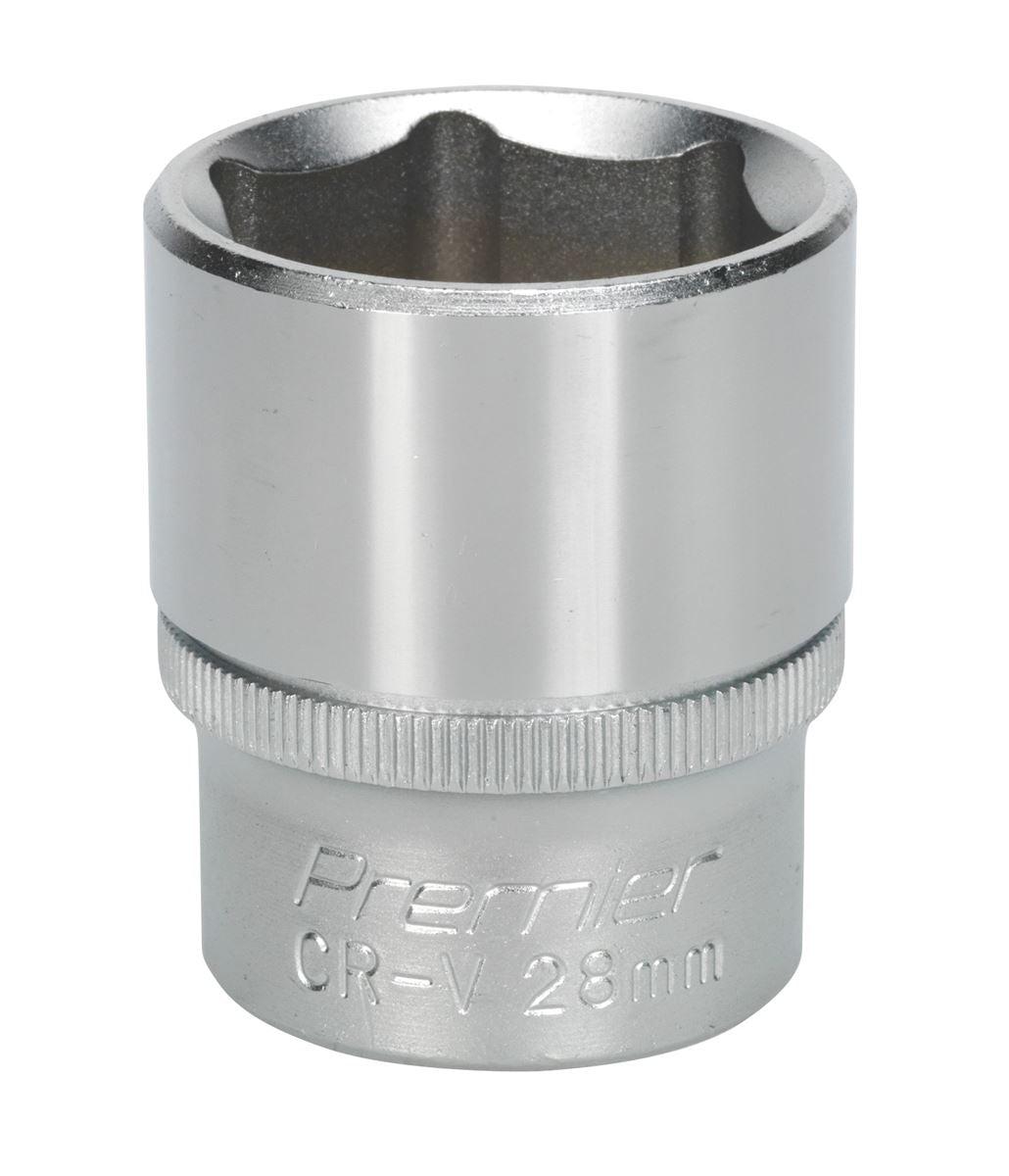Sealey 28mm WallDrive Standard Length Chrome Socket 1/2"Sq Drive S1228