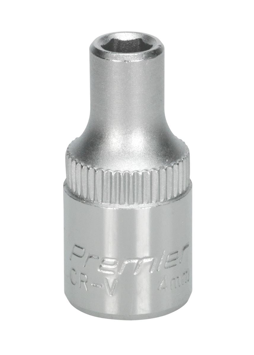 Sealey 4mm 1/4"D Metric WallDrive Chrome Socket Standard Length 6 Point S1404