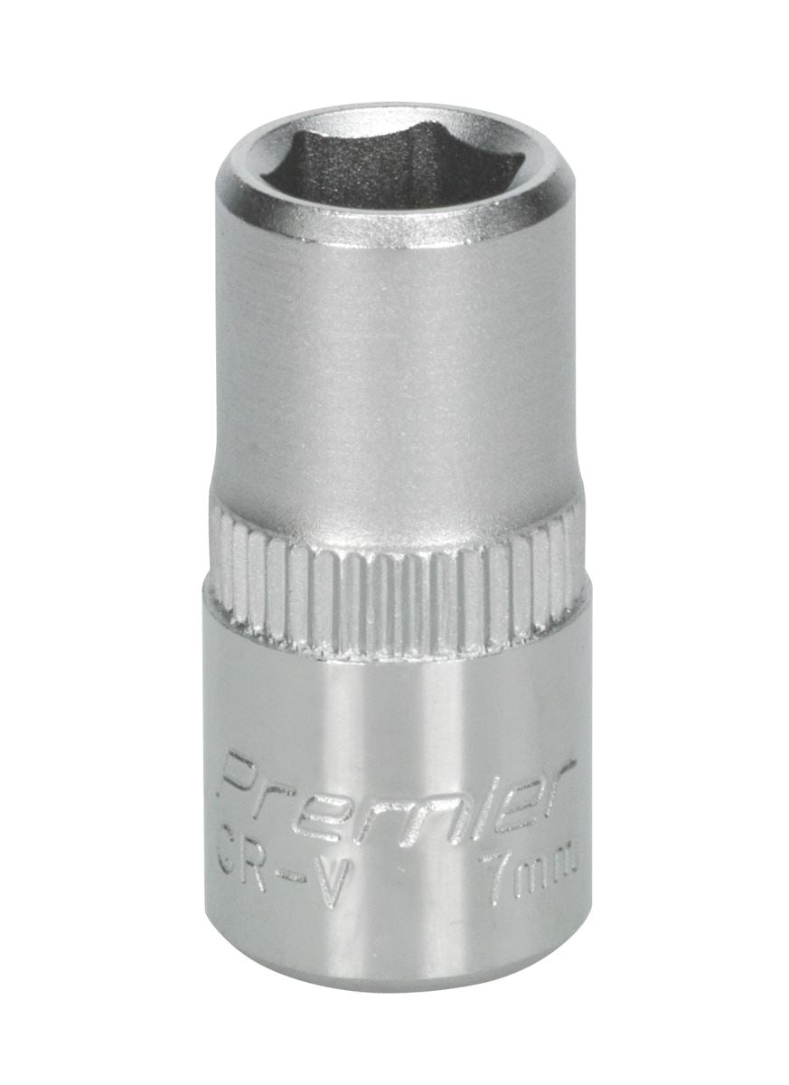 Sealey 7mm 1/4"D Metric WallDrive Chrome Socket Standard Length 6 Point S1407