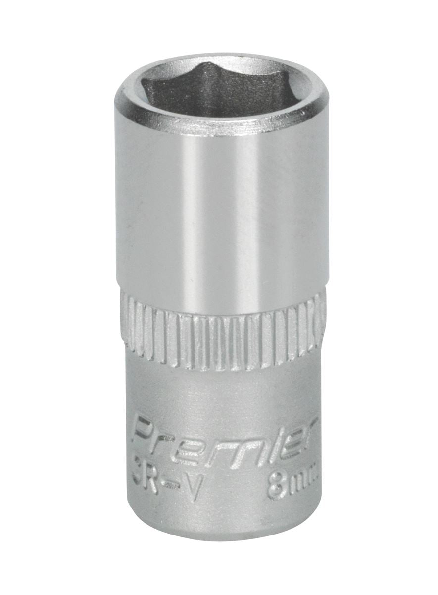 Sealey 8mm 1/4"D Metric WallDrive Chrome Socket Standard Length 6 Point S1408