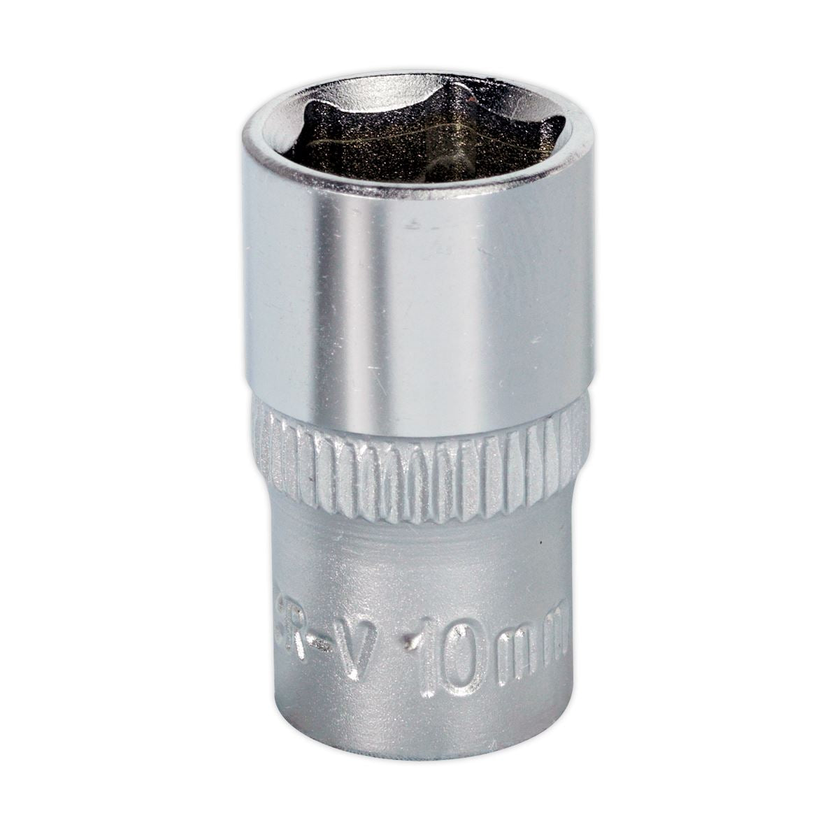 Sealey10mm 1/4"D Metric WallDrive Chrome Socket Standard Length 6 Point S1410