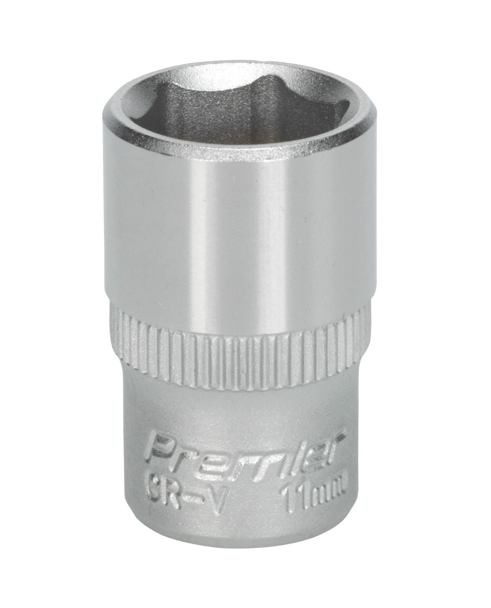 Sealey 11mm 1/4"D Metric WallDrive Chrome Socket Standard Length 6 Point S1411