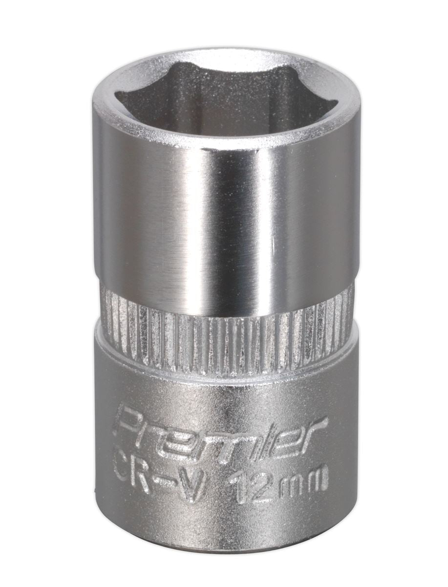 Sealey 3/8"Sq Drive Socket 12mm WallDrive Chrome Standard Length S3812