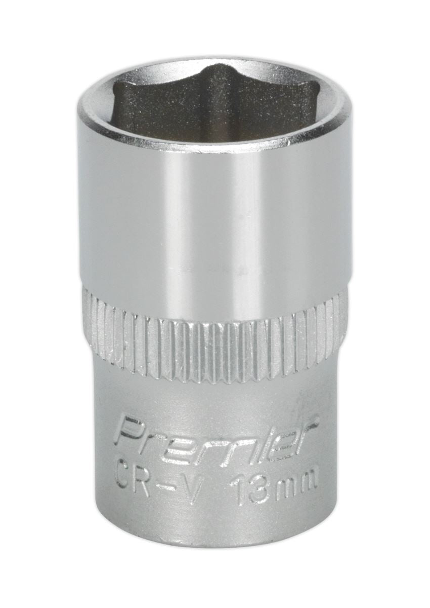 Sealey 3/8"Sq Drive Socket 13mm WallDrive Chrome Standard Length S3813