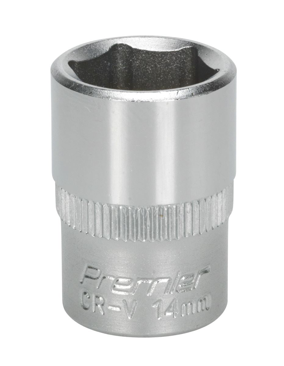 Sealey 3/8"Sq Drive Socket 14mm WallDrive Chrome Standard Length S3814