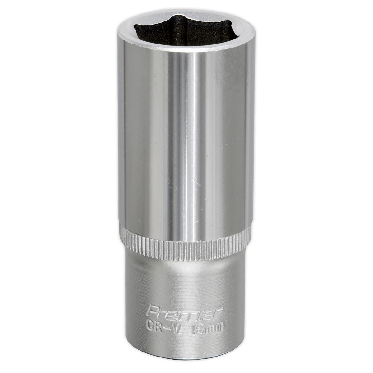 Sealey 18mm Deep 3/8"Sq Drive WallDrive Socket Chrome Hardened Tempered S3818D