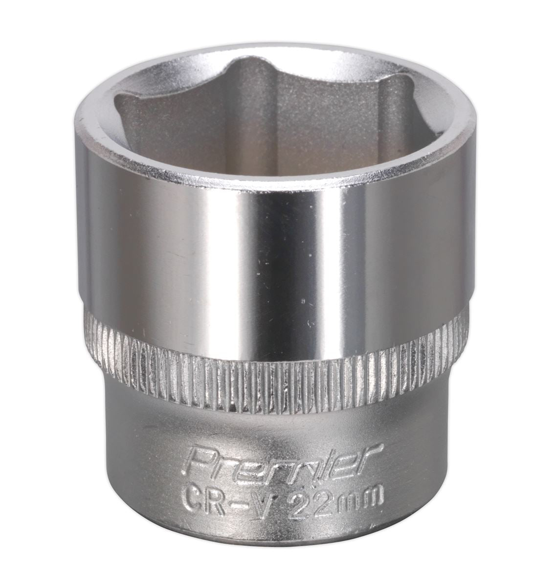 Sealey 3/8"Sq Drive Socket 22mm WallDrive Chrome Standard Length S3822