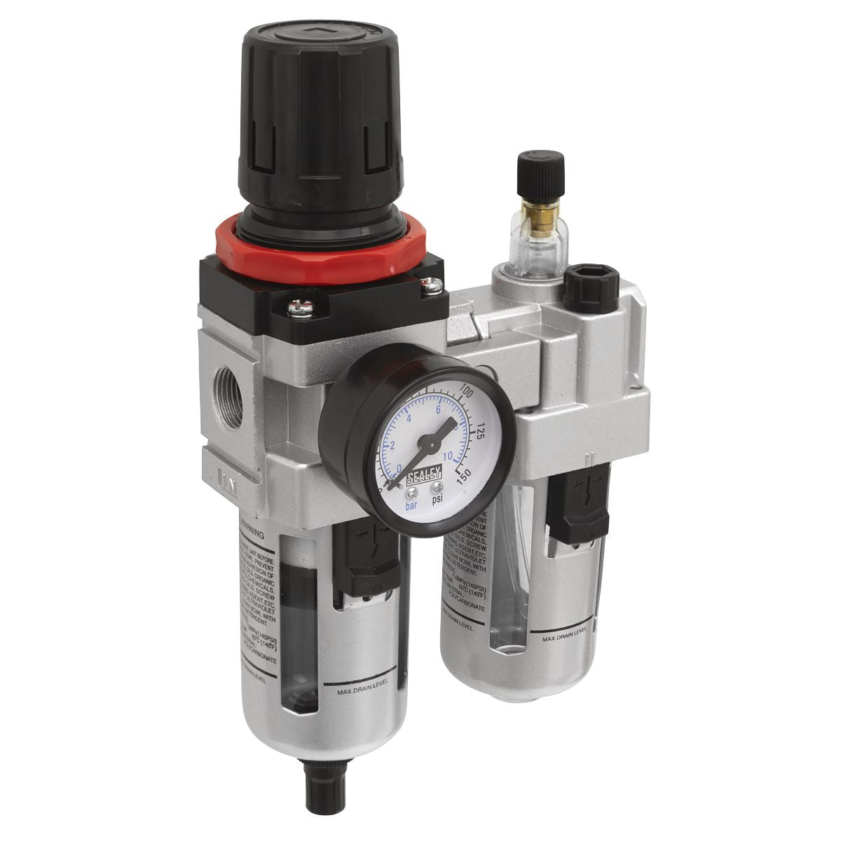Sealey Air Filter Regulator Lubricator Maximum Airflow 55cfm SA2001
