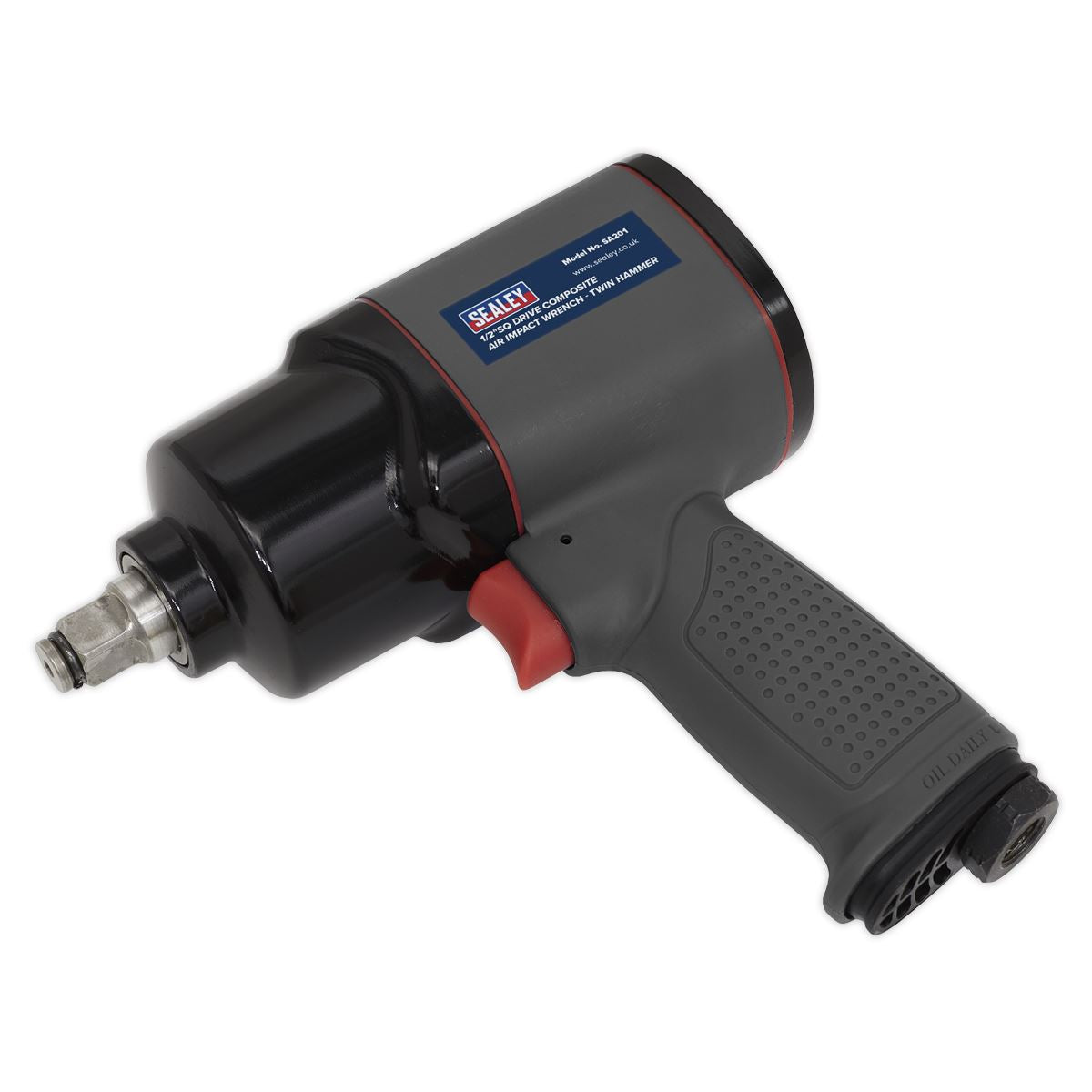 Sealey Air Impact Wrench 1/2" Drive Composite Twin Hammer 590lb.ft 800Nm SA201