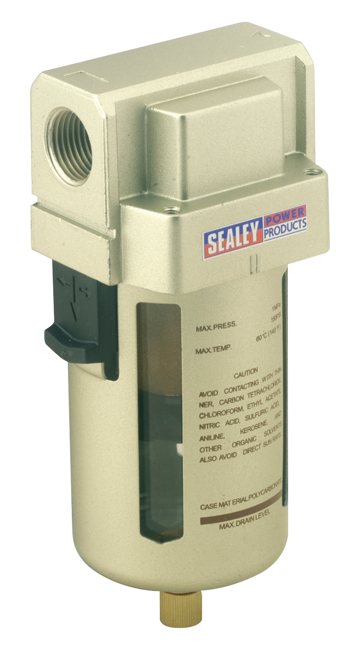 Sealey Air Filter Max Airflow 140cfm Inlet 1/2" Bsp SA206F