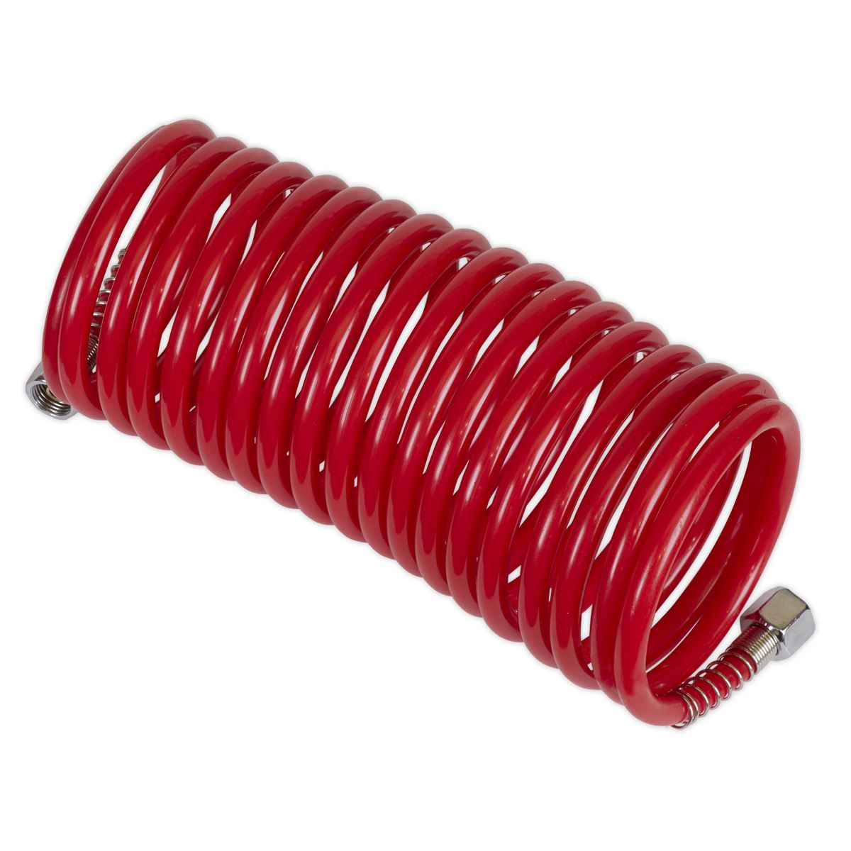 Sealey PE Coiled Air Line Hose 5m x 5mm With 1/4"BSP Unions SA335