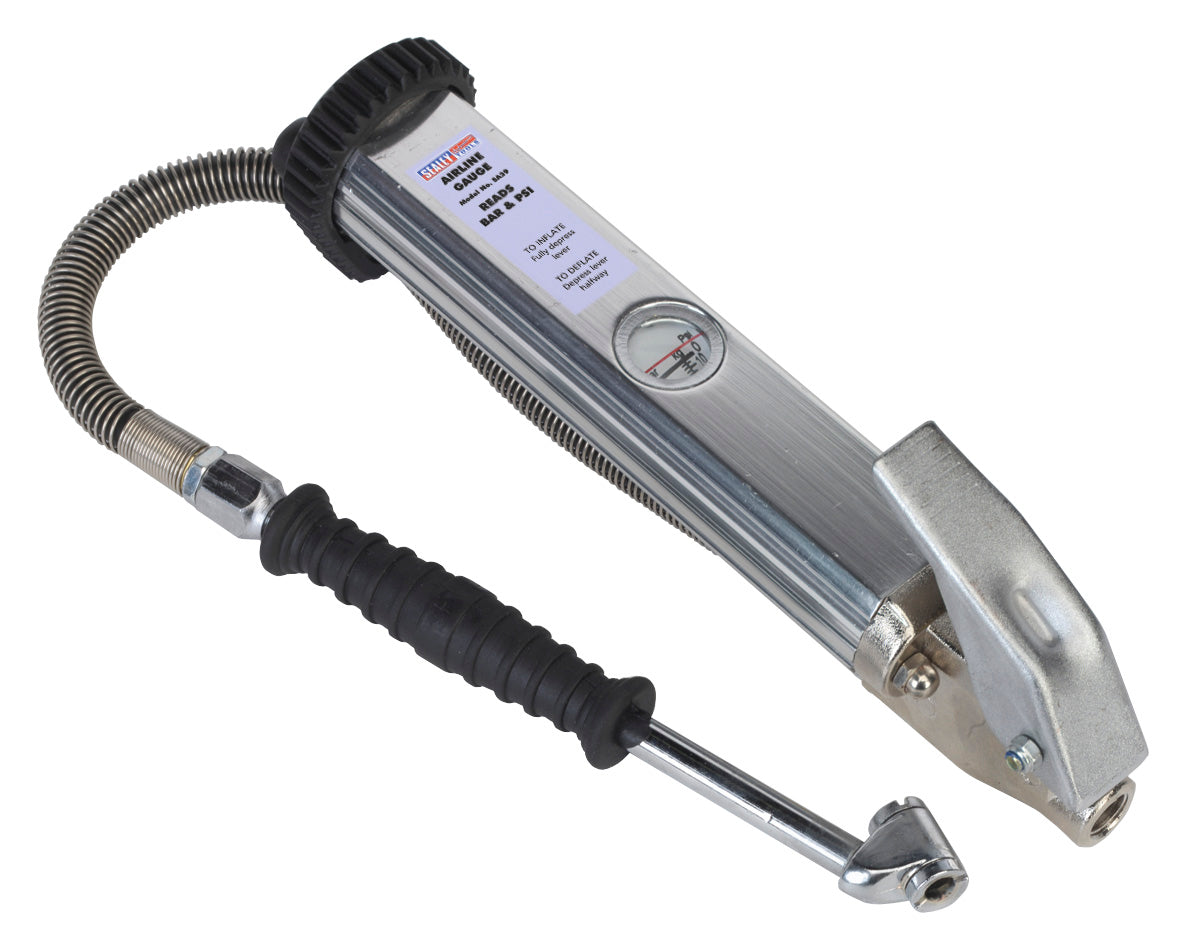 Sealey Tyre Inflator Long Type with Twin Push-On Connector SA39