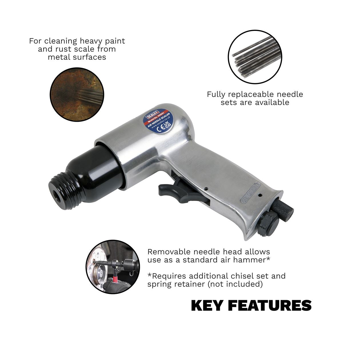 Sealey Air Needle Scaler - Pistol Type SA501