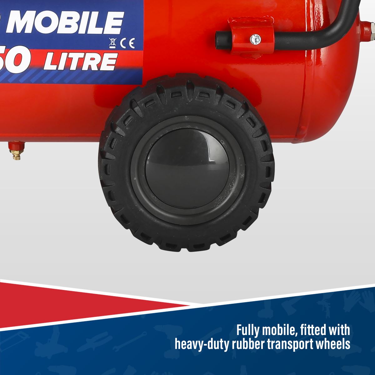 Sealey Air Compressor 50L Belt Drive Petrol Engine 5.5hp SA5055