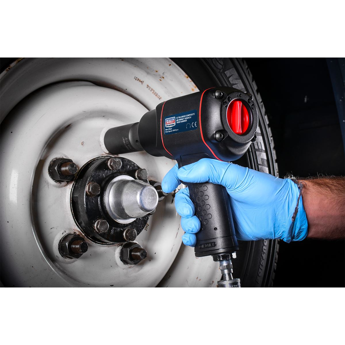 Sealey Air Impact Wrench 1/2" Drive Twin Hammer Torque 1320lb.ft 1789Nm SA6007