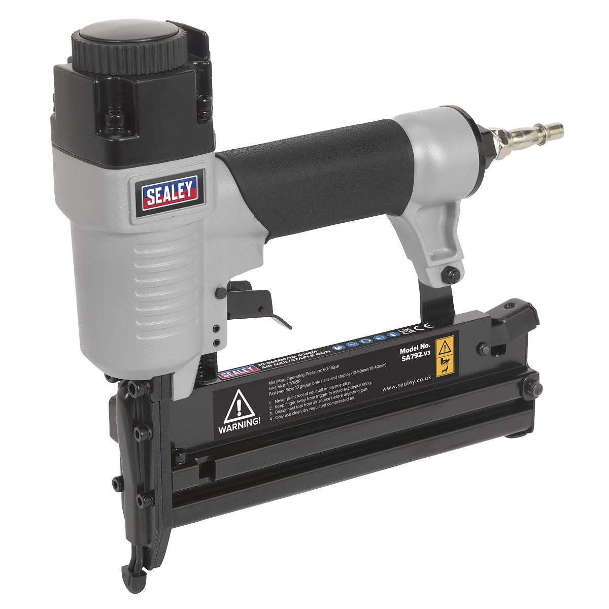 Sealey Air Nail/Staple Gun 10-50mm/10-40mm Capacity SA792