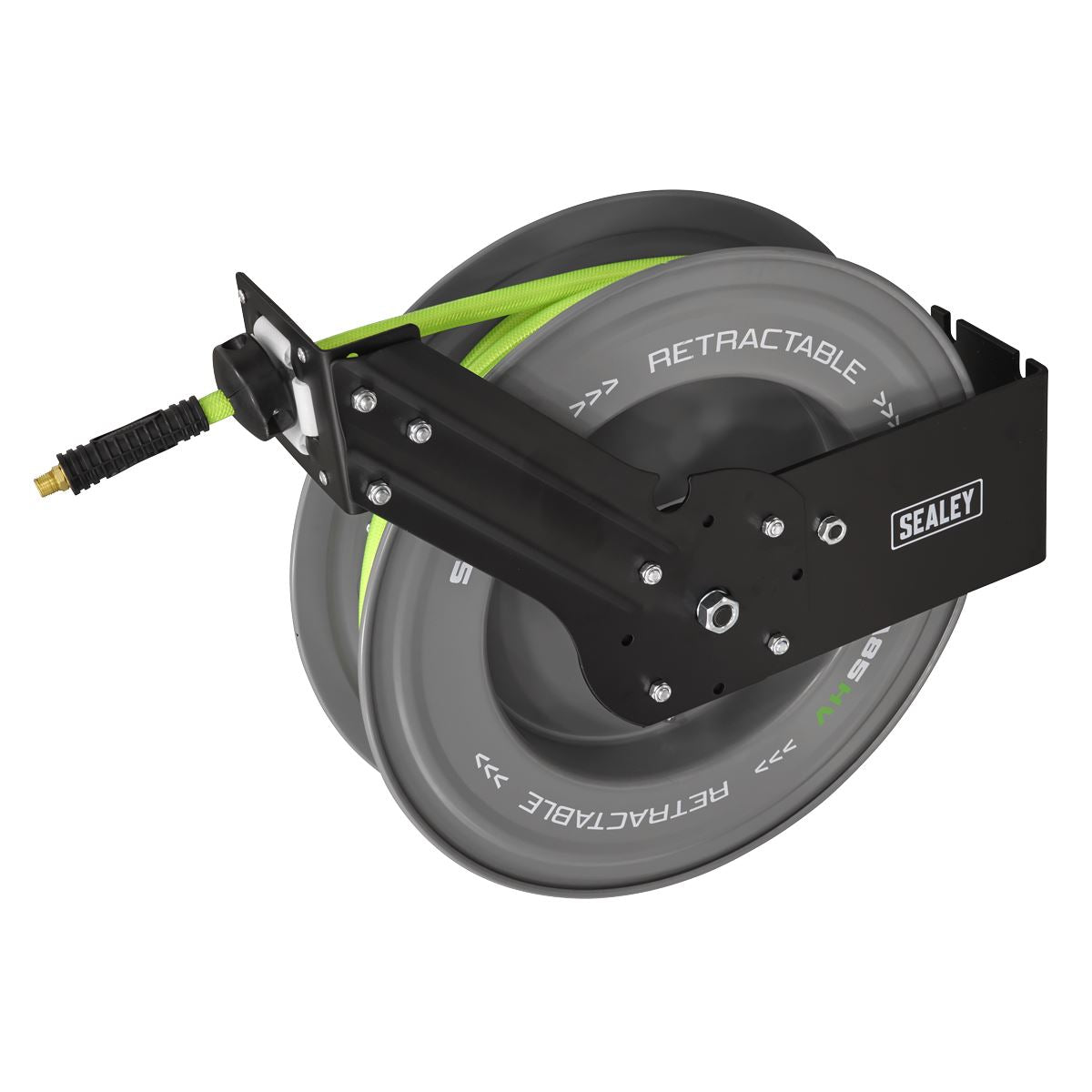 Sealey 20m Retractable High Visibility PVC Air Hose Steel Reel 10mm ID SA85HV