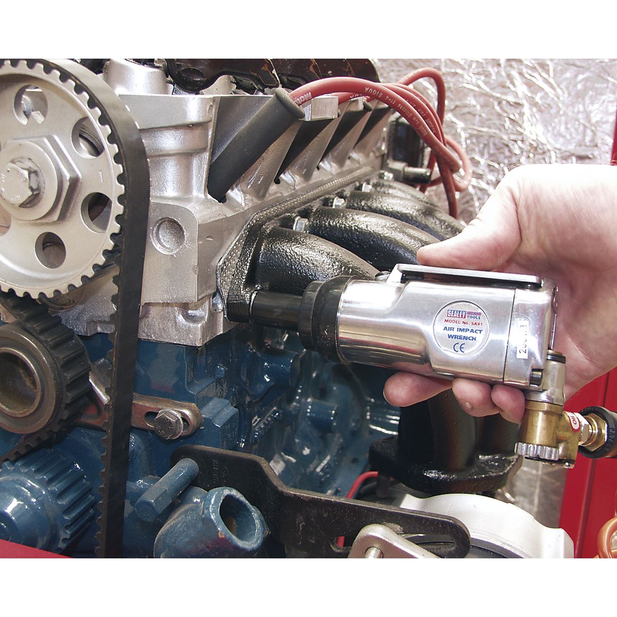 Sealey Air Impact Butterfly Wrench 3/8"Sq Drive Torque 130lb.ft 177Nm SA91