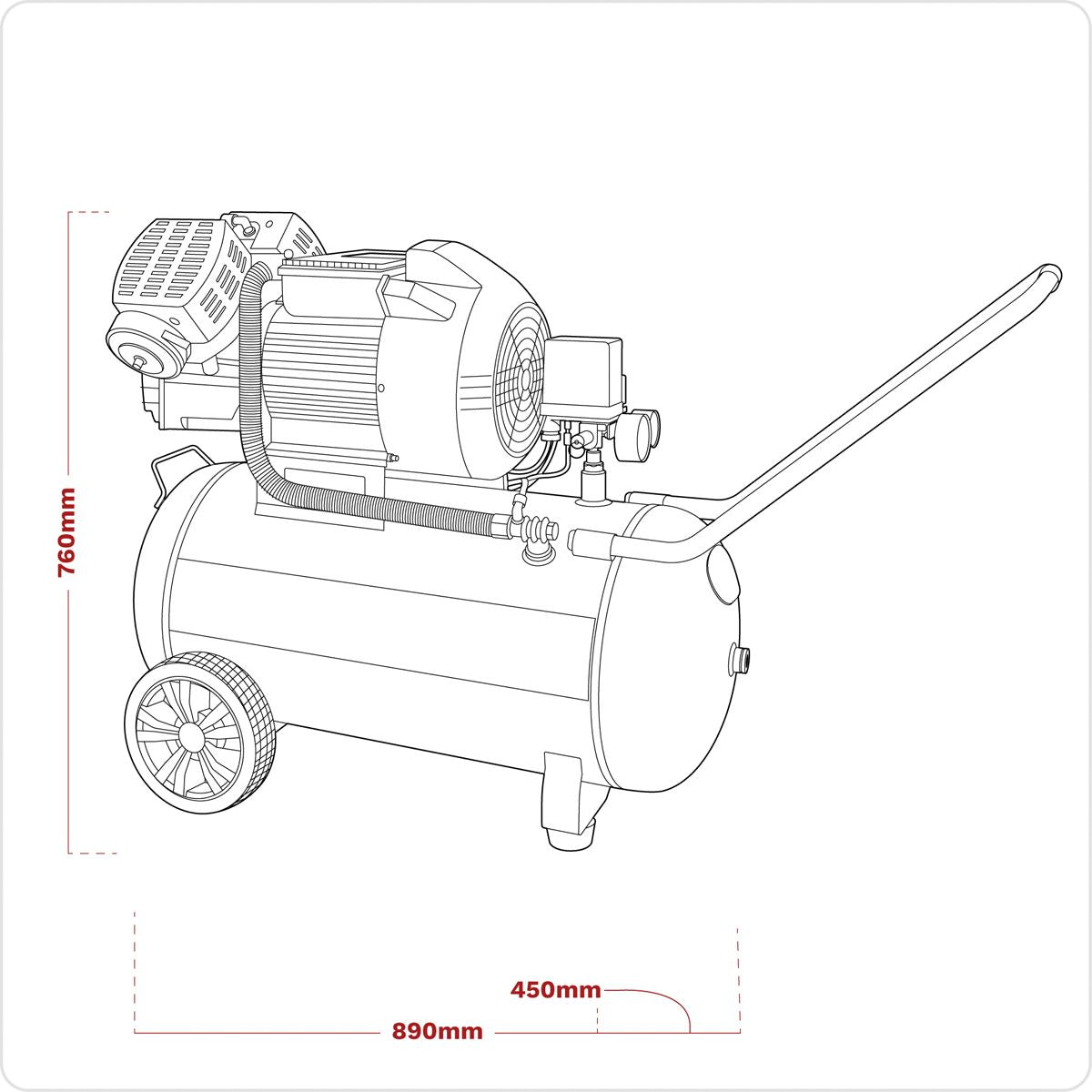 Sealey Air Compressor 100L V-Twin Direct Drive 3hp SAC10030VE