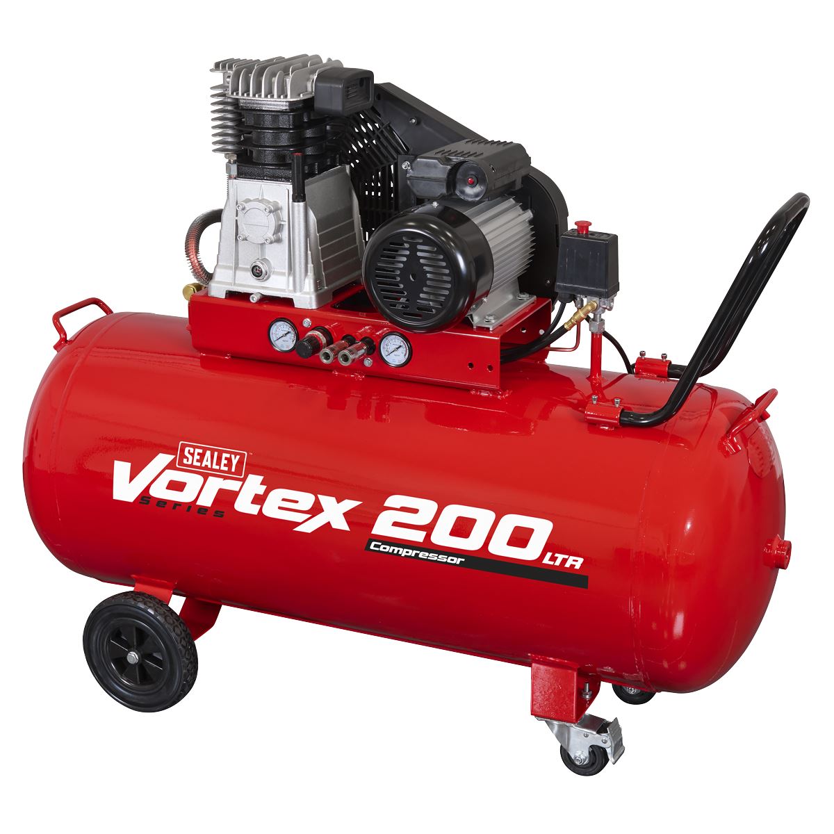 Sealey Air Compressor 200L Belt Drive 3hp with Cast Cylinders SAC1203B
