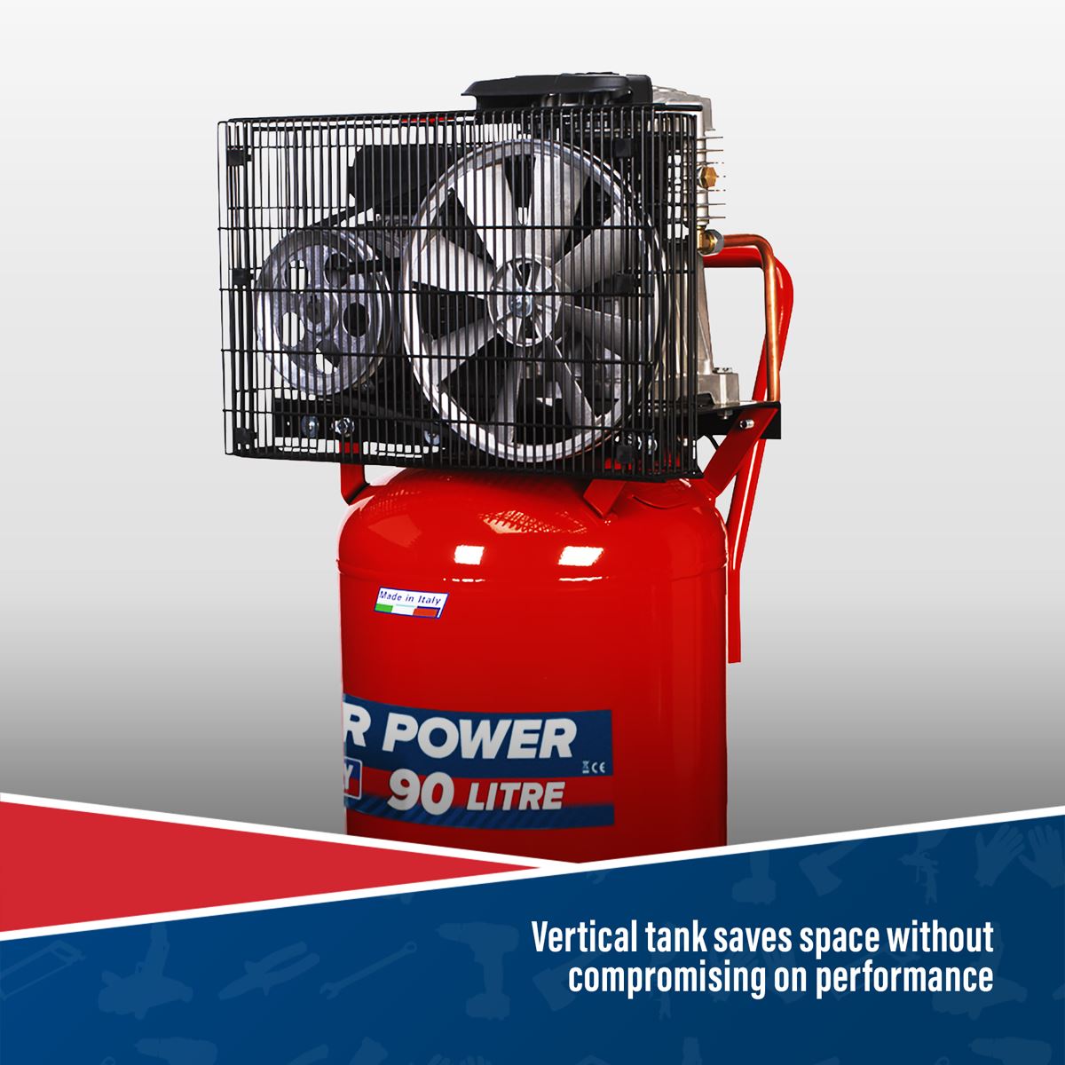 Sealey Compressor 90L Vertical Belt Drive 3hp SAC1903B