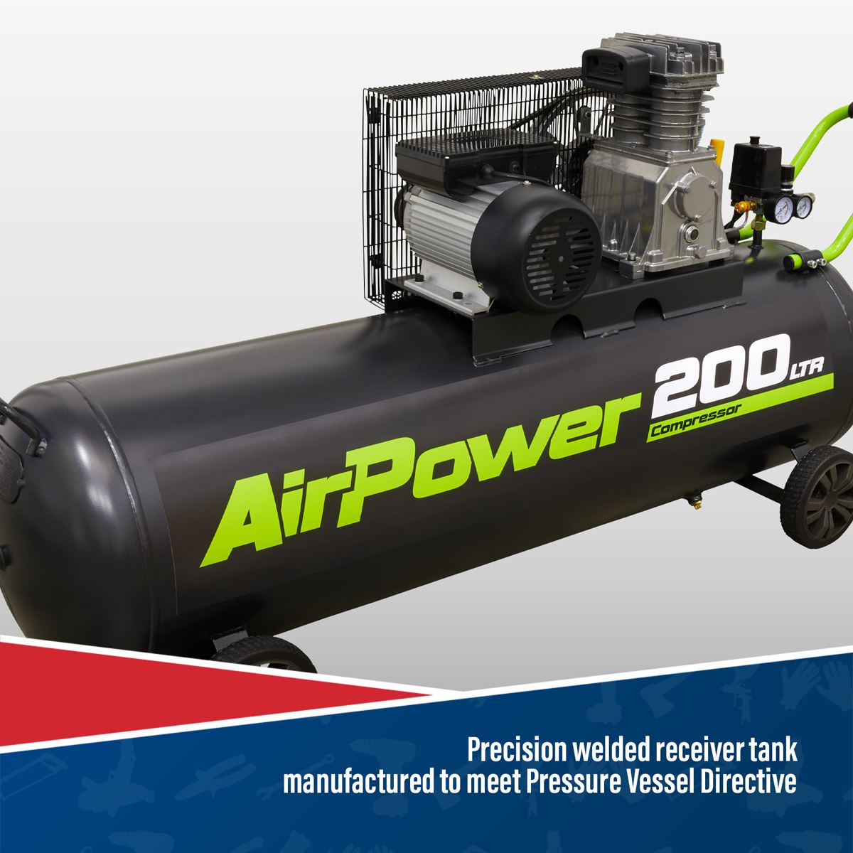 Sealey Air Compressor 200L Belt Drive 3hp SAC20030B