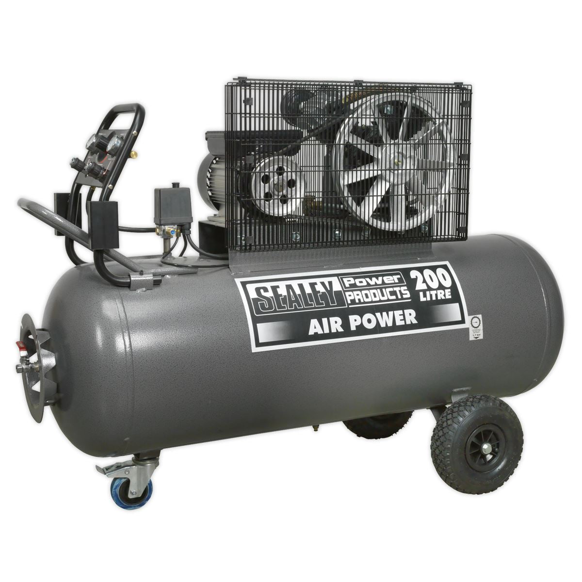 Sealey Air Compressor 200L Belt Drive 3hp with Front Control Panel SAC3203B