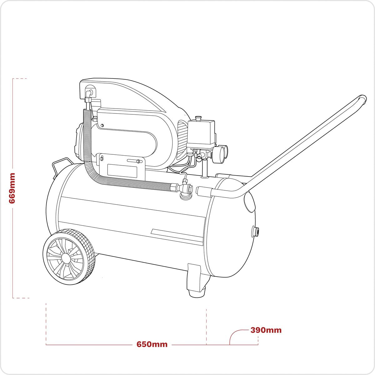 Sealey Air Compressor 50L Direct Drive 2hp SAC5020E