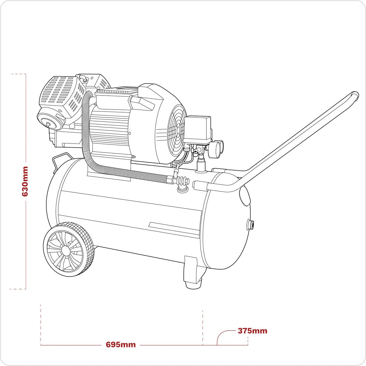 Sealey Air Compressor 50L V Twin Direct Drive 3hp SAC5030VE