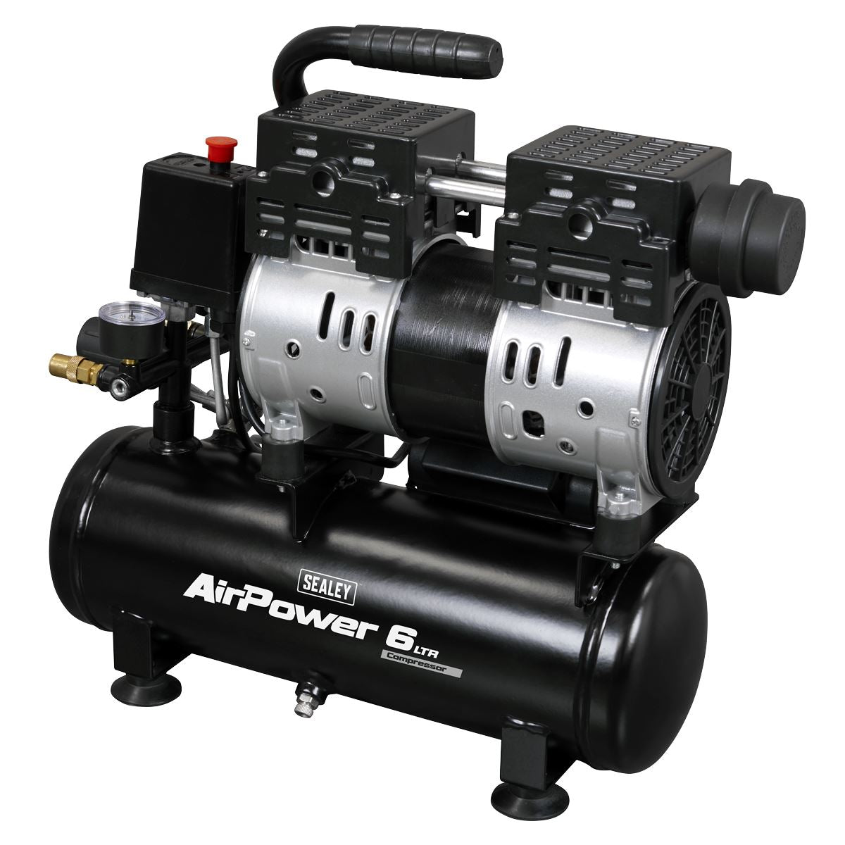 Sealey 6L Oil Free Low Noise Direct Drive Air Compressor 1hp 230V/13A SAC6000S