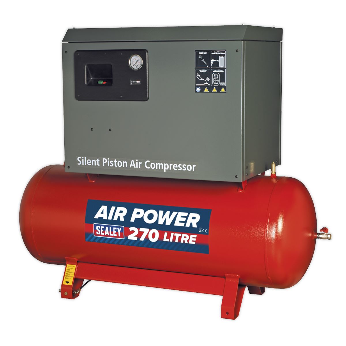 Sealey Compressor 270L Belt Drive 7.5hp 3ph 2 Stage with Low Noise SAC72775BLN